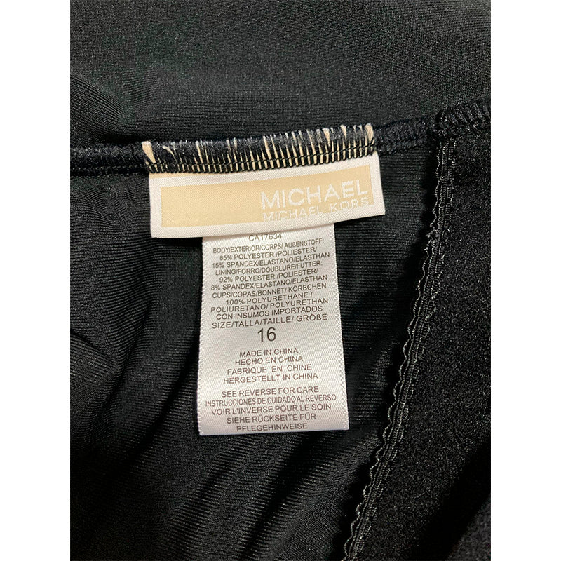 Michael Kors Standard Solid Logo Ring Shoulder One Piece Black 16