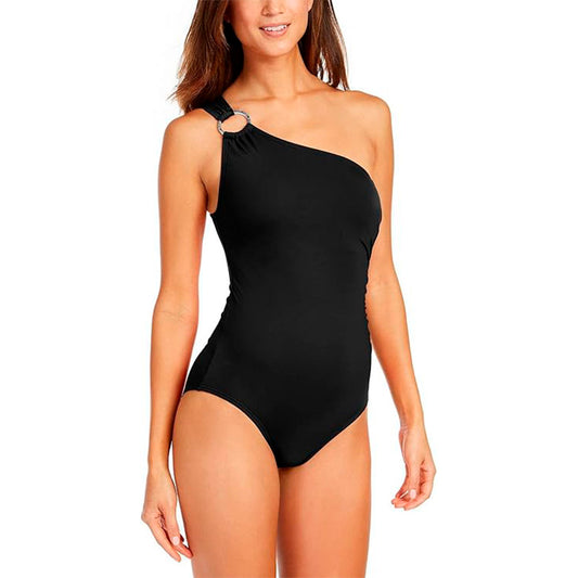 Michael Kors Standard Solid Logo Ring Shoulder One Piece Black 16
