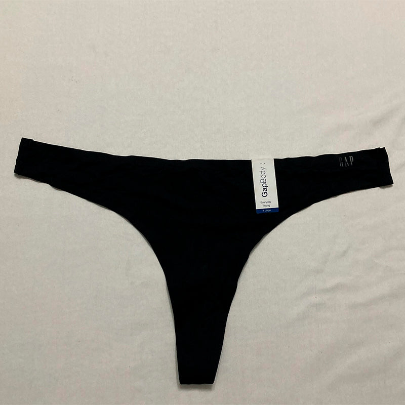 GapBody Everyday Essentials Laser Bonded Thong Underwear Black XL