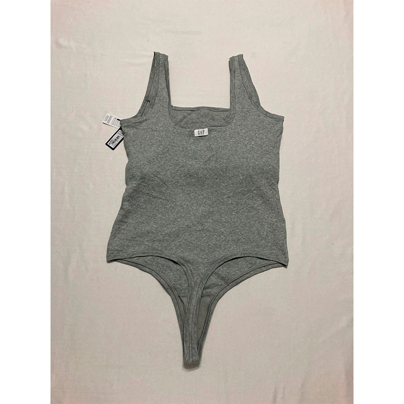 GapBody Logo Comfort Thong Bodysuit Grey XL