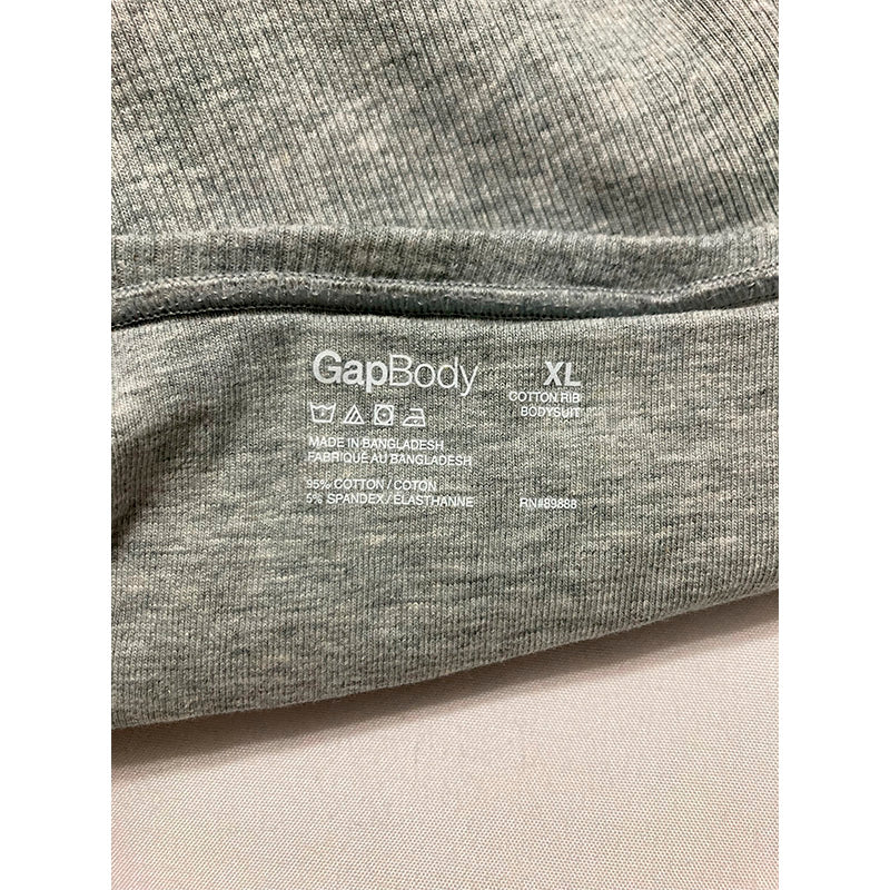 GapBody Logo Comfort Thong Bodysuit Grey XL