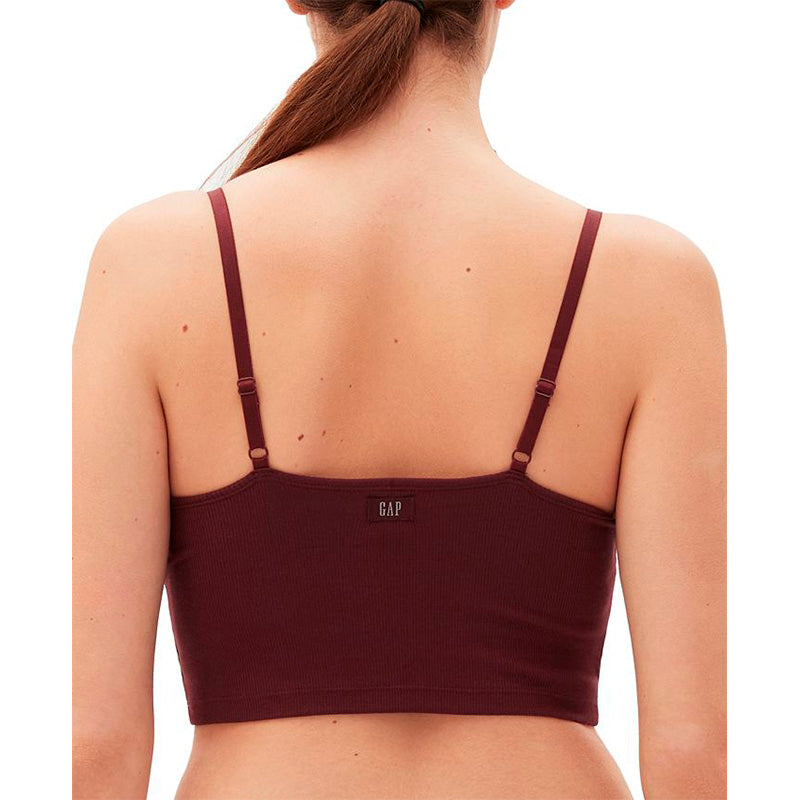 Gap Logo Comfort Cropped Bralette Burgundy S