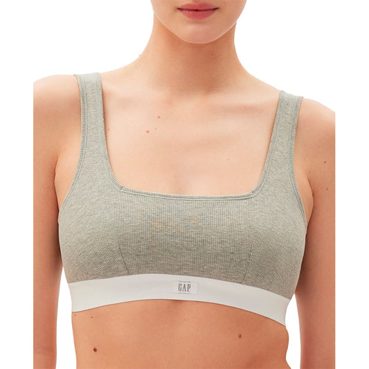 GapBody Logo Comfort Square-Neck Bralette Grey L