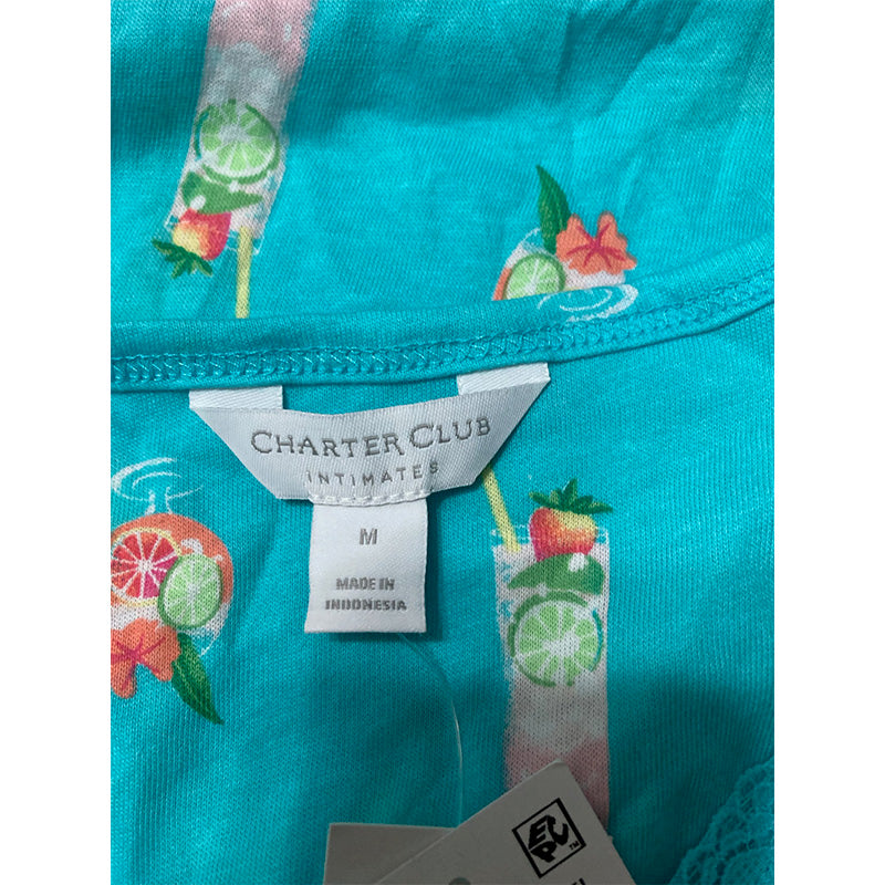 Charter Club Sleepwear Drees Blue Frutal M