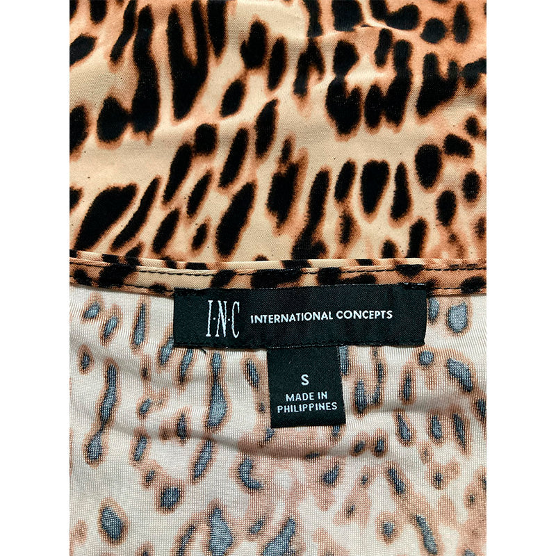 INC Printed Zip-Front Tank Top Animal S