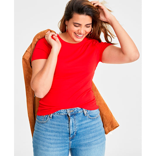 On 34th Ribbed T-Shirt Red 2X