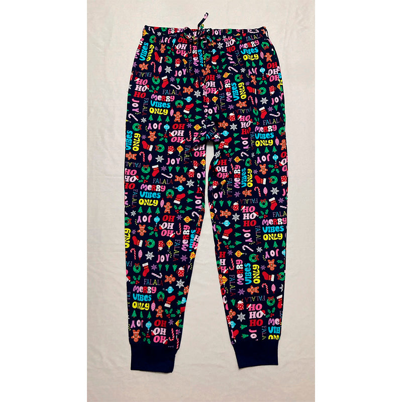 Family Pajamas Men's Holiday Toss Pajamas Set Navy Men L
