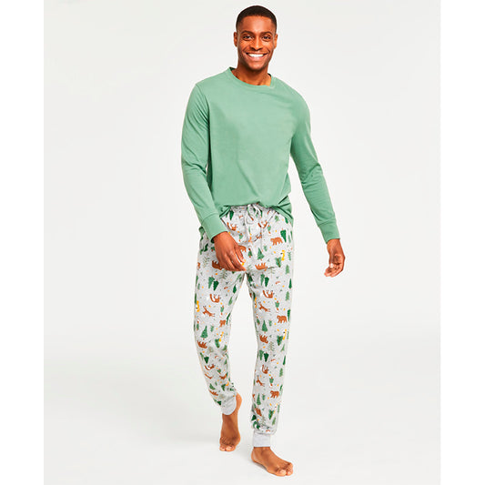 Family Pajamas Men's Mix It Forest Pajamas Set Multicolor XL