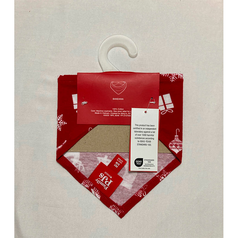 Family Pajamas Matching Merry Cotton Printed Pet Bandana Red S/M