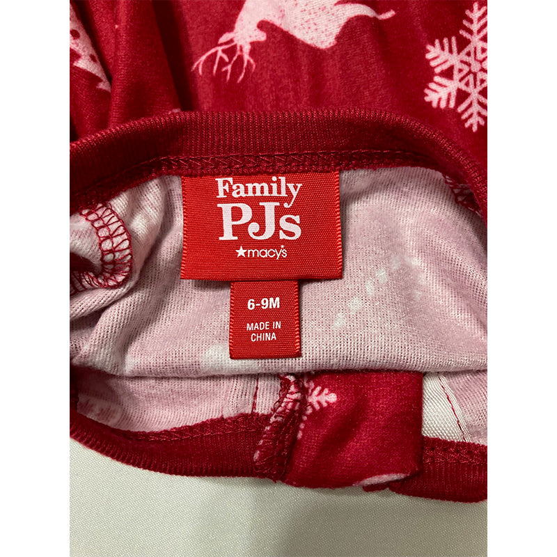 Family Pajamas Baby Merry One-Piece Footed Pajamas Red 6-9M