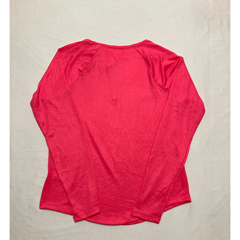 Jenni Split-Neck Pajama Top Pink S