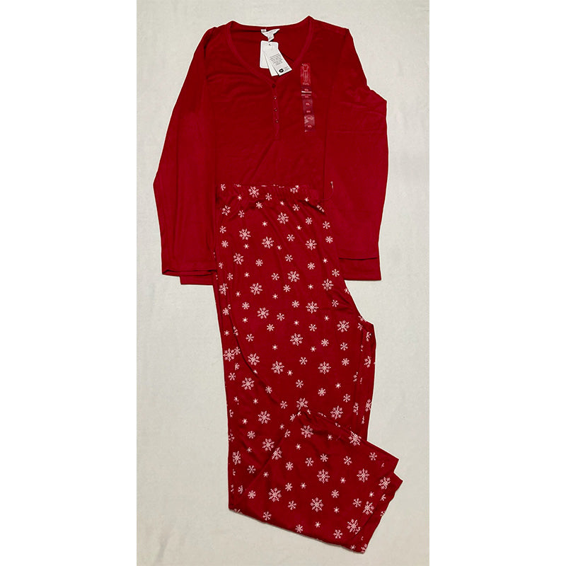 Charter Club 2-Pc. Printed Packaged Pajama Set Red 2XL
