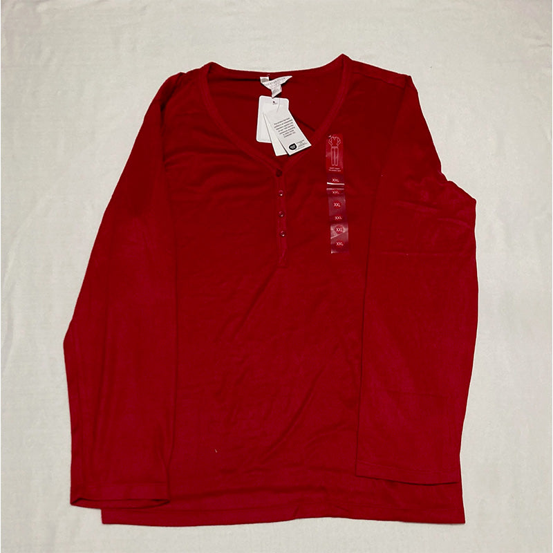 Charter Club 2-Pc. Printed Packaged Pajama Set Red 2XL