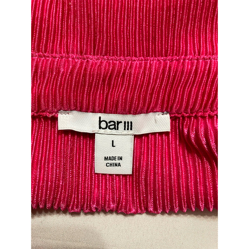 Bar Iii Short-Sleeve Button-Up Shirt Pink L