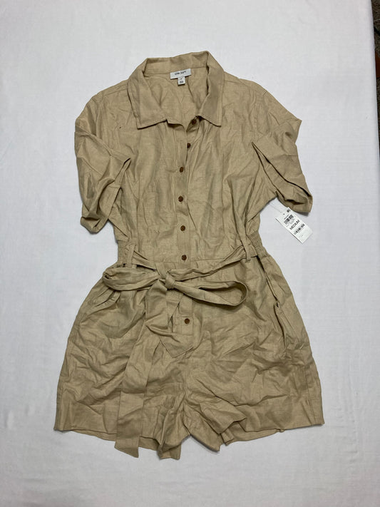 On 34TH Summer Short Sleeve Button Beige M