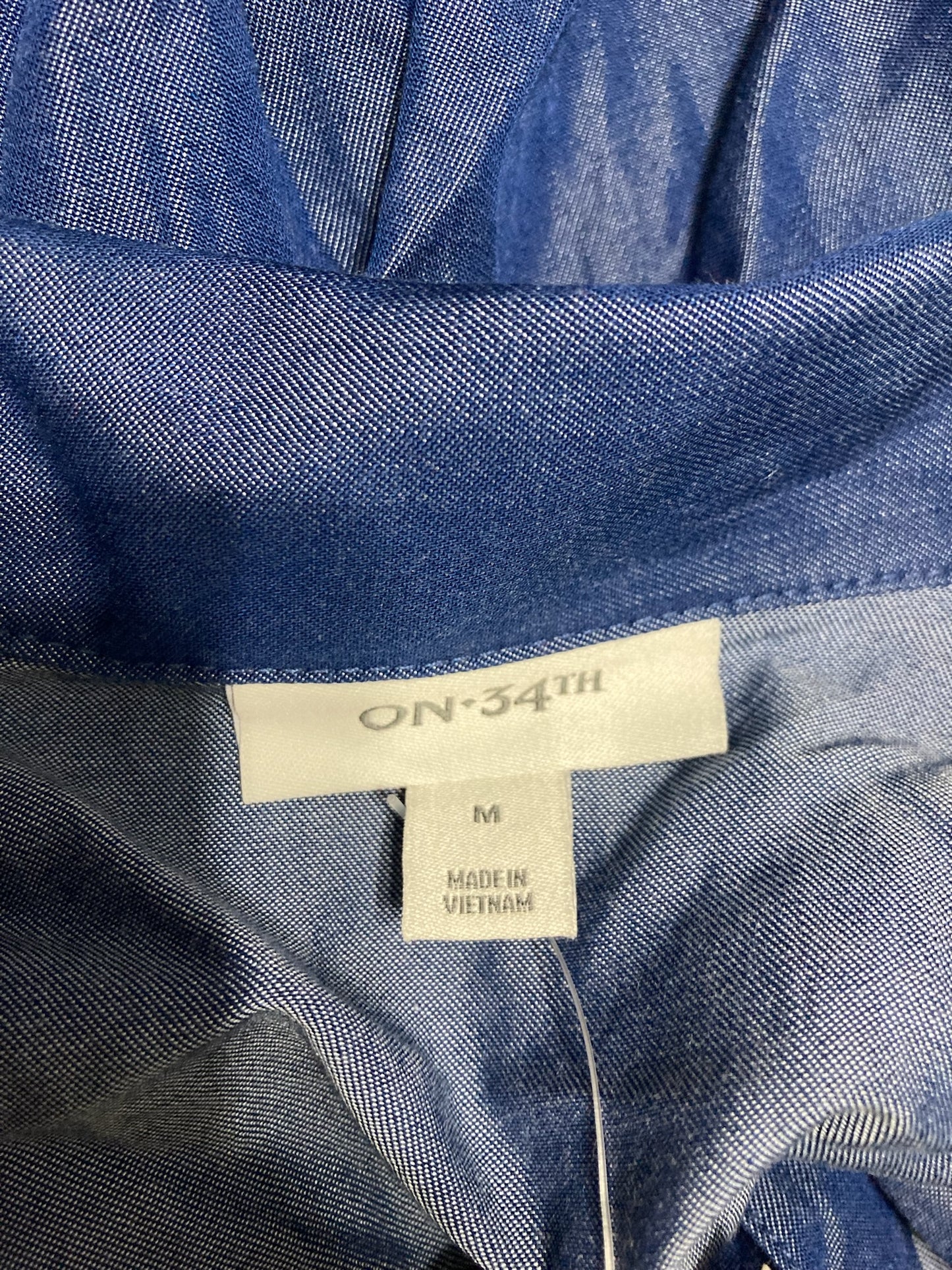 On 34TH Summer Short Sleeve Button Wash Blue M