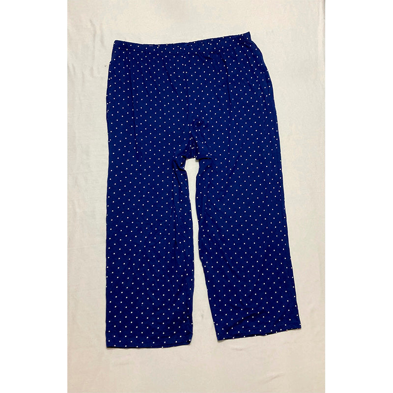 Charter Club Pajama Set Long Sleeve Navy Dot L