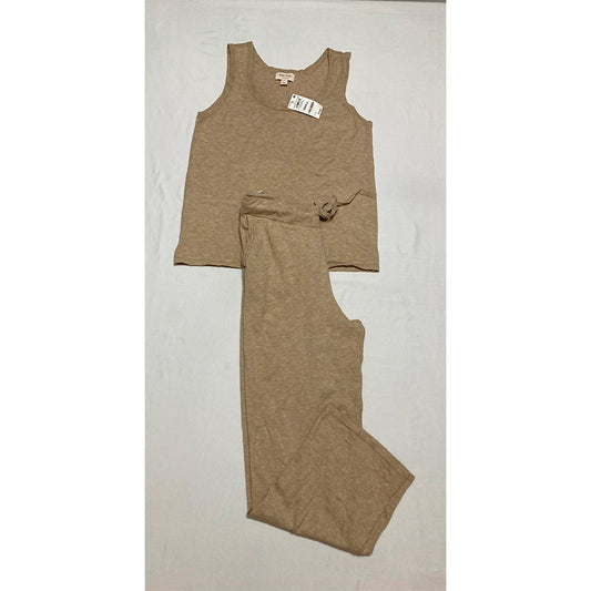State Of Day Pajama Set Round Neck Toasted Peanut S