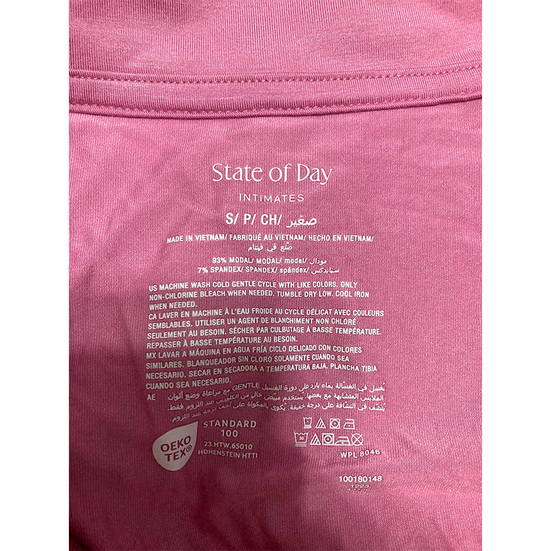 State Of Day Pajama Set Notch Collar Purple S