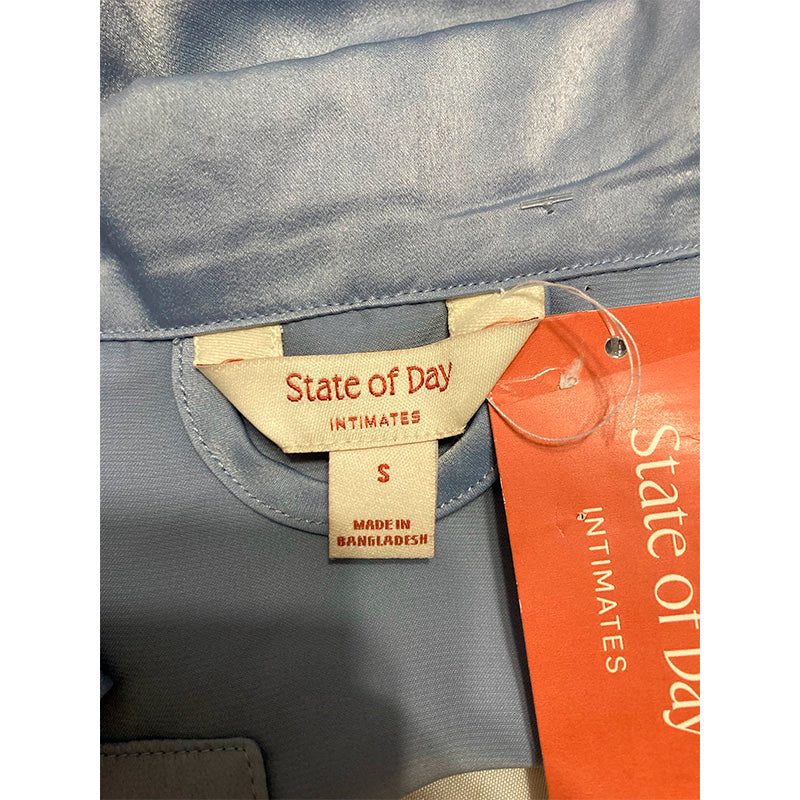 State Of Day Robe Notch Collar Blue S