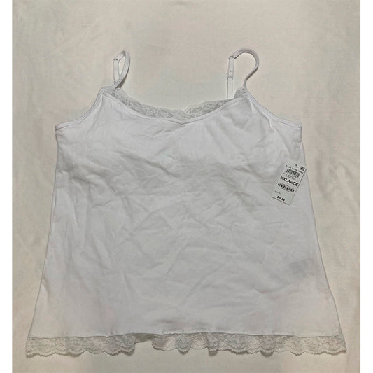 Charter Club Only Pajama Top With Lace White 2XL