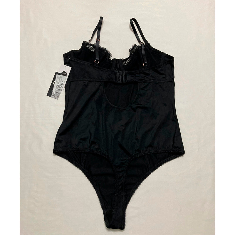 INC Bodysuit Lingerie Lace Black L