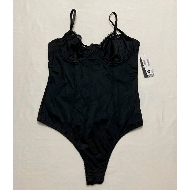 INC Bodysuit Lingerie Lace Black L