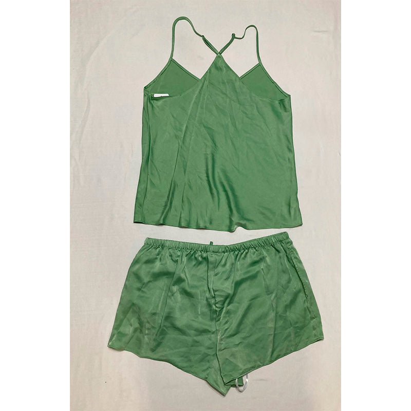 State Of Day Pajama Set 2 Pc Spaguettis Straps Green Olive L