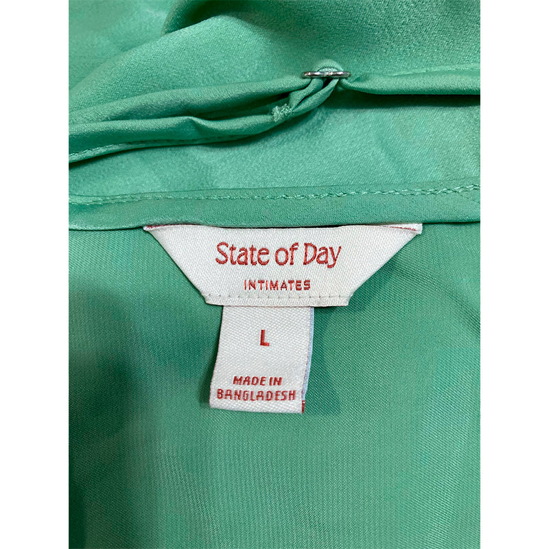 State Of Day Pajama Set 2 Pc Spaguettis Straps Green Olive L