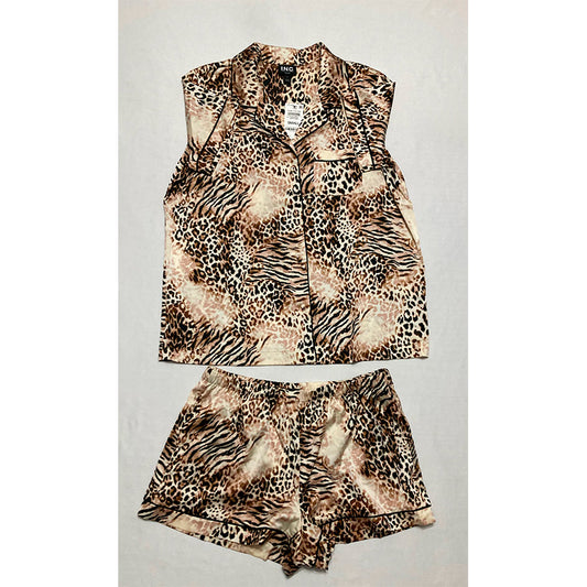 INC Pajama Set Top & Short Animal Print S