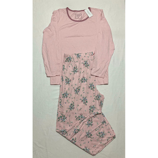 Charter Club 2 Piece Pajama Set Small Bouq Pink XXL