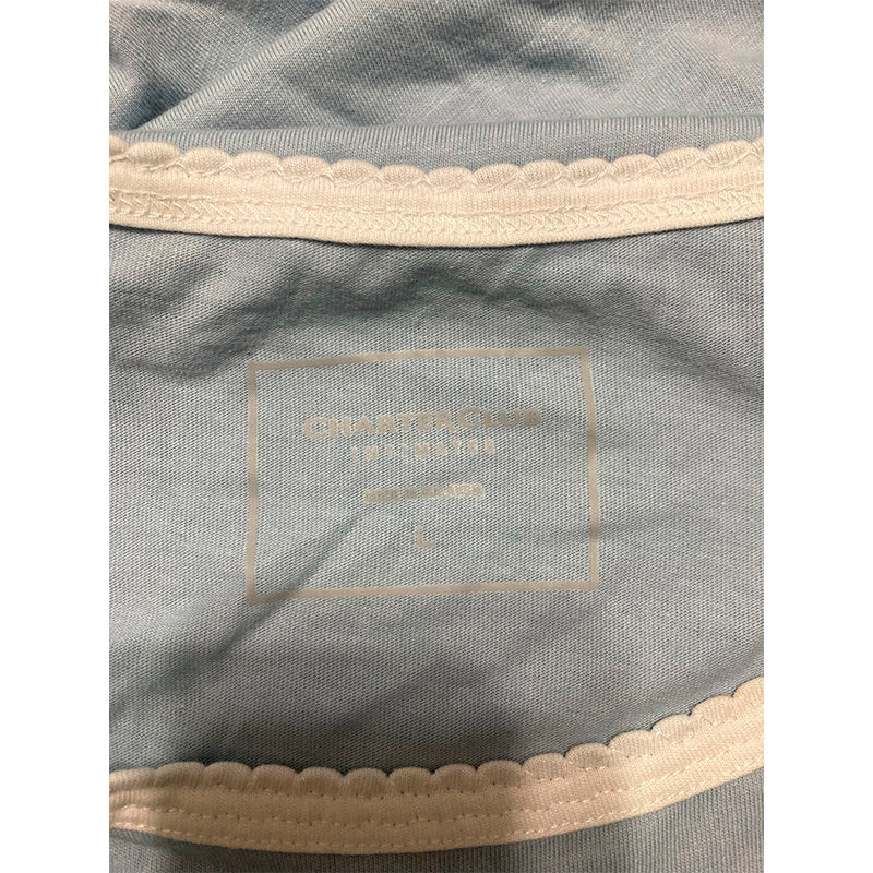 Charter Club Pajama Set Top And Pants Round Neck Blue L