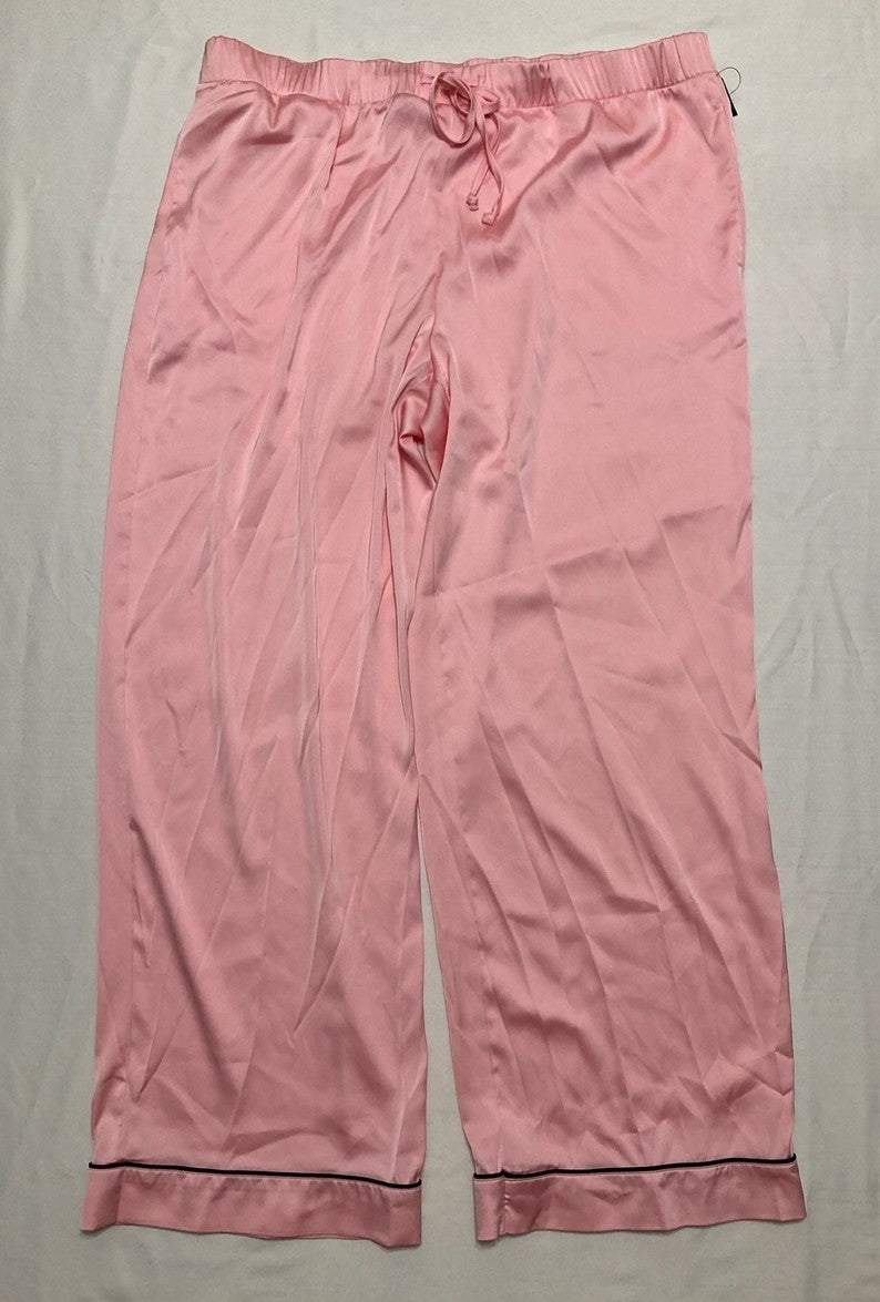 I.N.C. Women's 2-Piece Piped Satin Pajamas PINK L