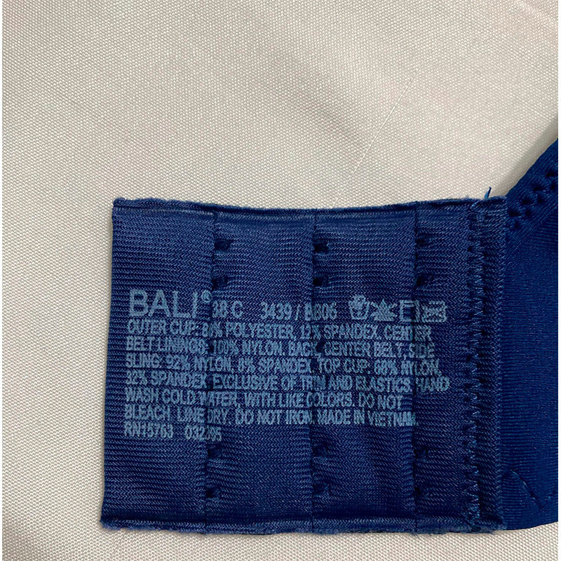 Bali One Smooth U Underwire Bra Ultra Light Underwire T-Shirt Bra Navy 38C