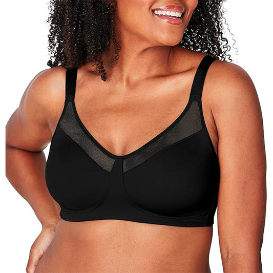PLAYTEX Smoothing Wirefree Minimizer Bra Black 38DDD