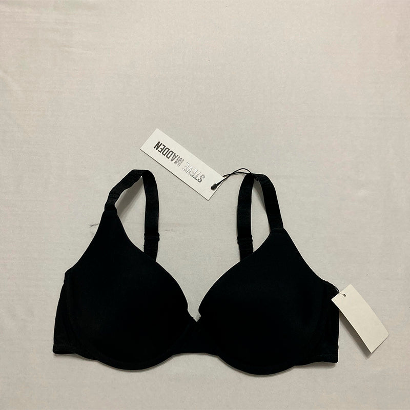 Steve Madden Demi Logo-Strap T-Shirt Bra Black 36B