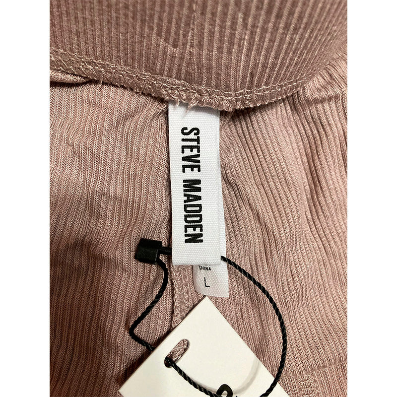 Steve Madden Ribbed Flare-Leg Sleep Pants Bark L