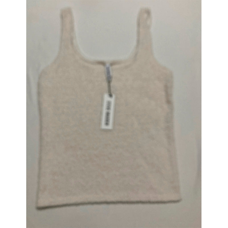 Steve Madden Scoop-Neck Chenille Sleep Tank Top White L