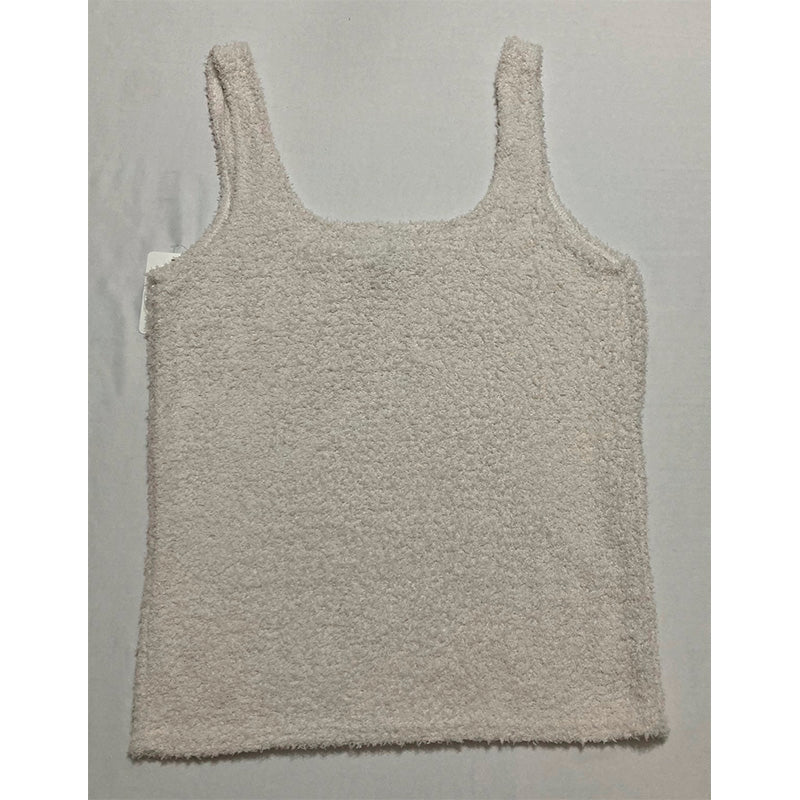Steve Madden Scoop-Neck Chenille Sleep Tank Top White L