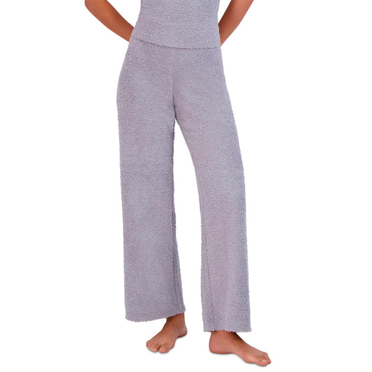 Steve Madden Wide-Leg Chenille Sleep Pants Lilac Grey S