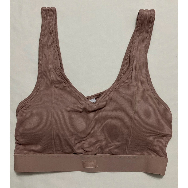 Steve Madden Ribbed Stretch Bralette Bark L