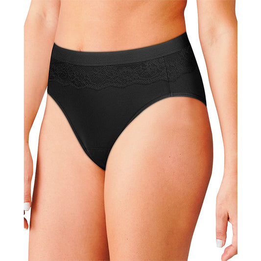 Bali Light Leak Protection Hi-Cut Brief Black M