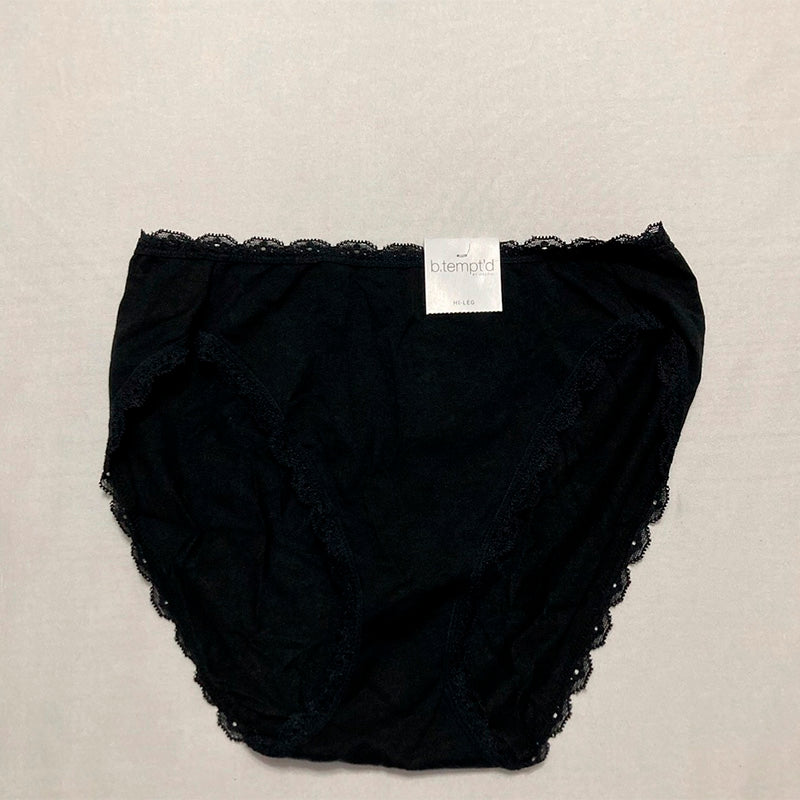 b.tempt'd Inspired Eyelet Hi Leg Brief Panty Black M