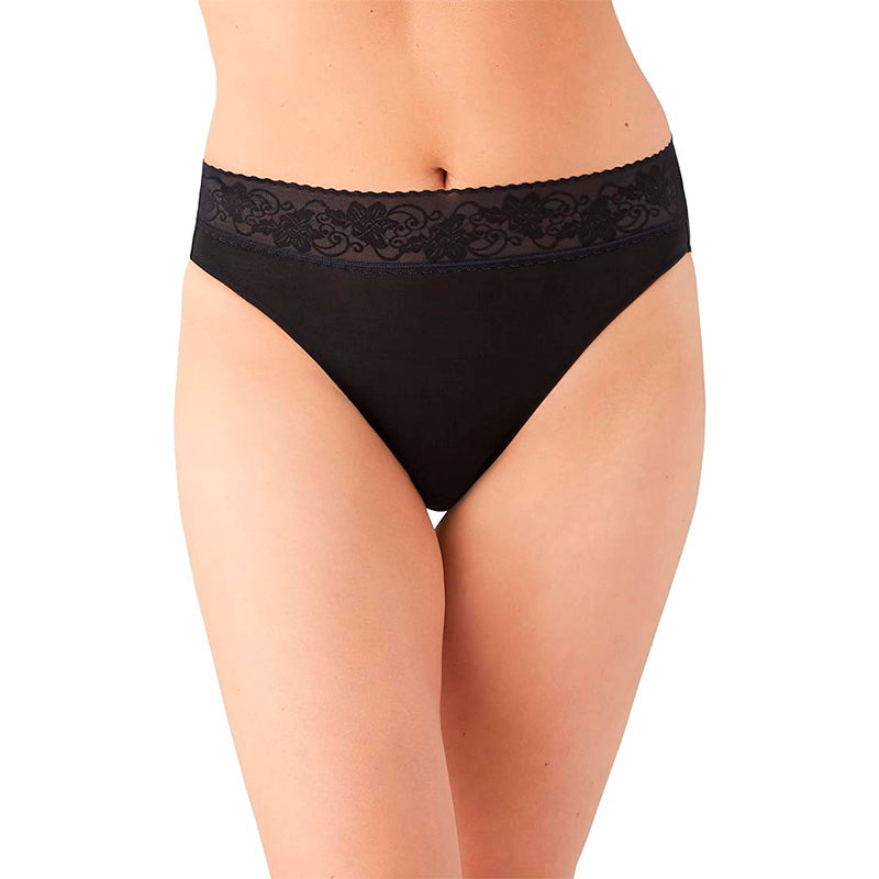 Wacoal Women's Comfort Touch Hi Cut Brief Panty Black M