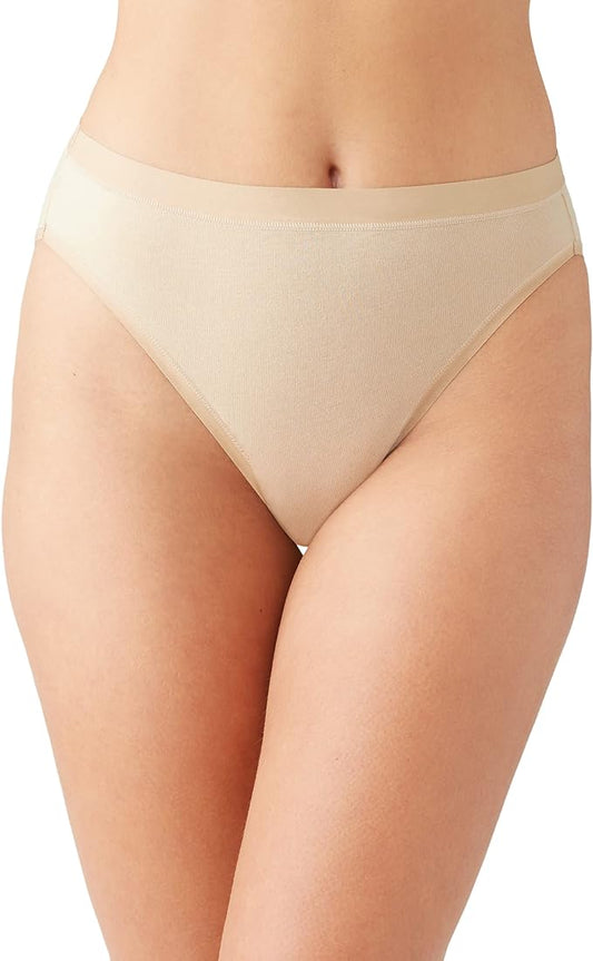 Wacoal Women's Understated Cotton Hi-Cut Brief Panty Sand M