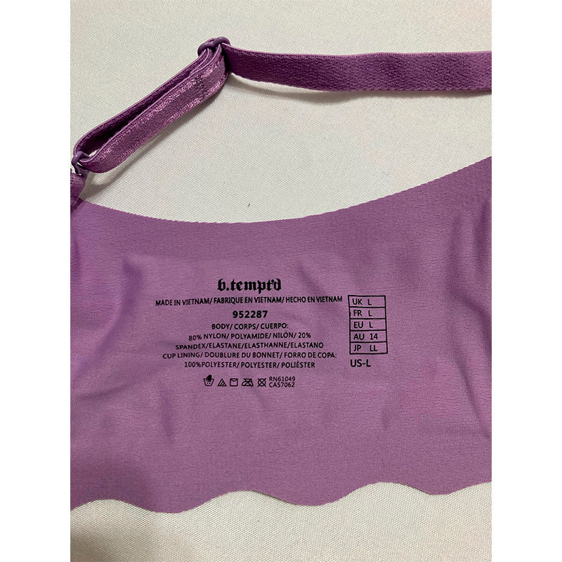 b.tempt'd Women's b.wow'd Convertible Wire Free Bra Orchid Mist L