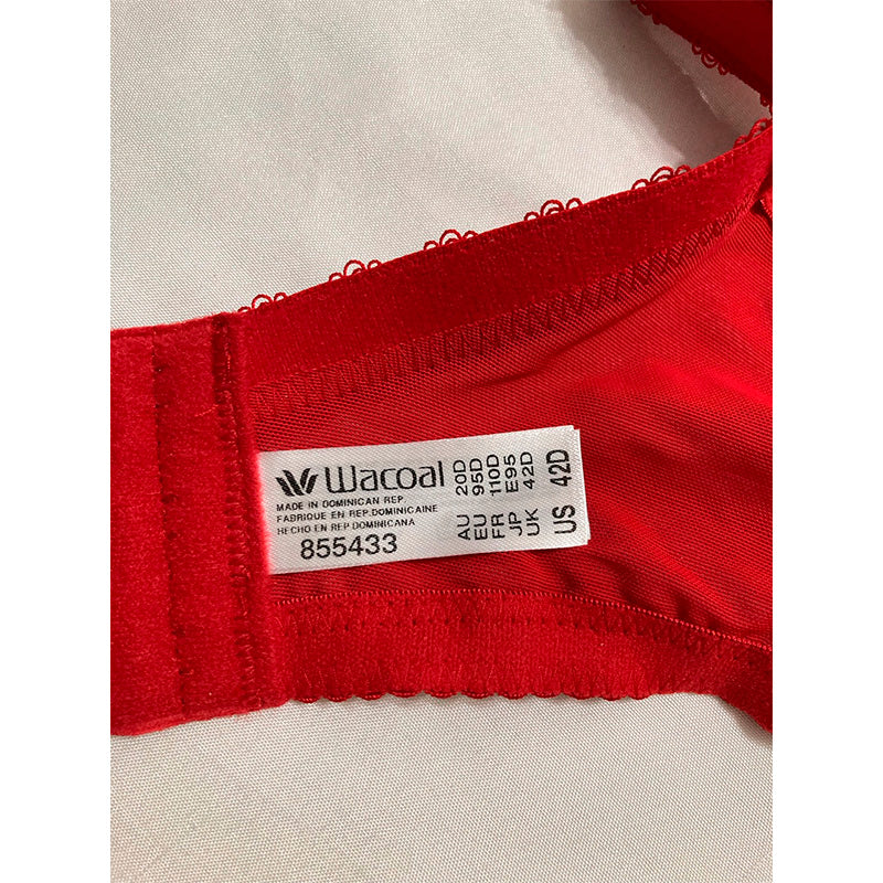 Wacoal Lifted Full Figure Lace Unlined Underwire Bra Equestrian Red 42D