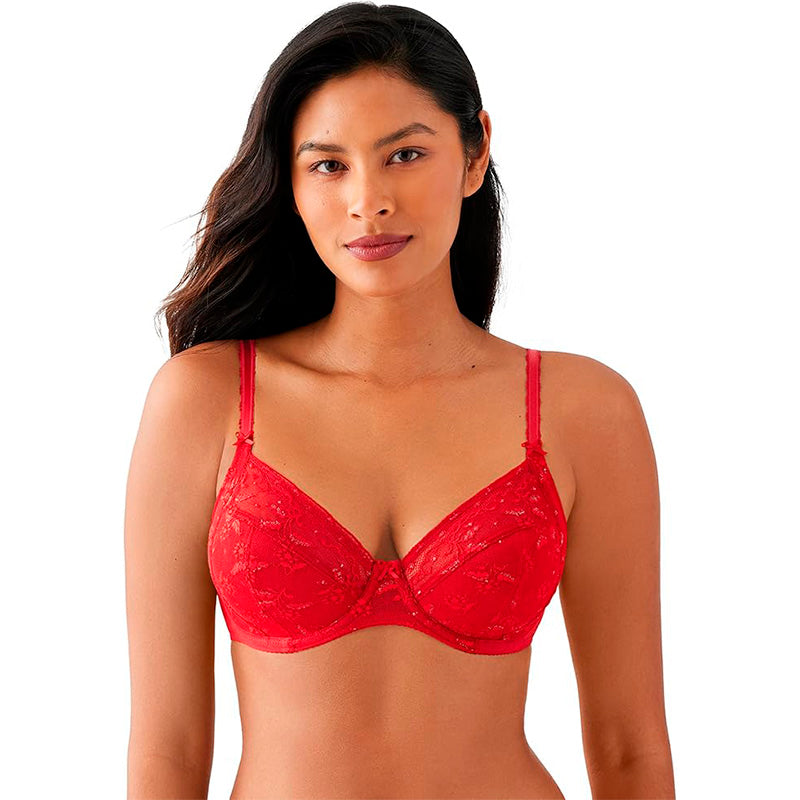 Wacoal Lifted Full Figure Lace Unlined Underwire Bra Equestrian Red 42D