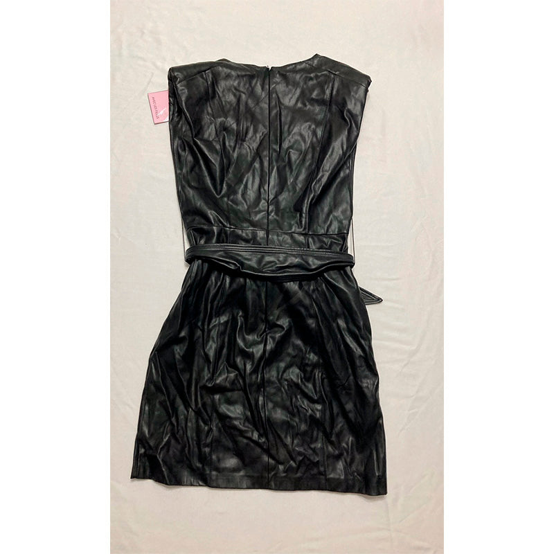 MANGO Woman Faux-Leather Dress Black XXS