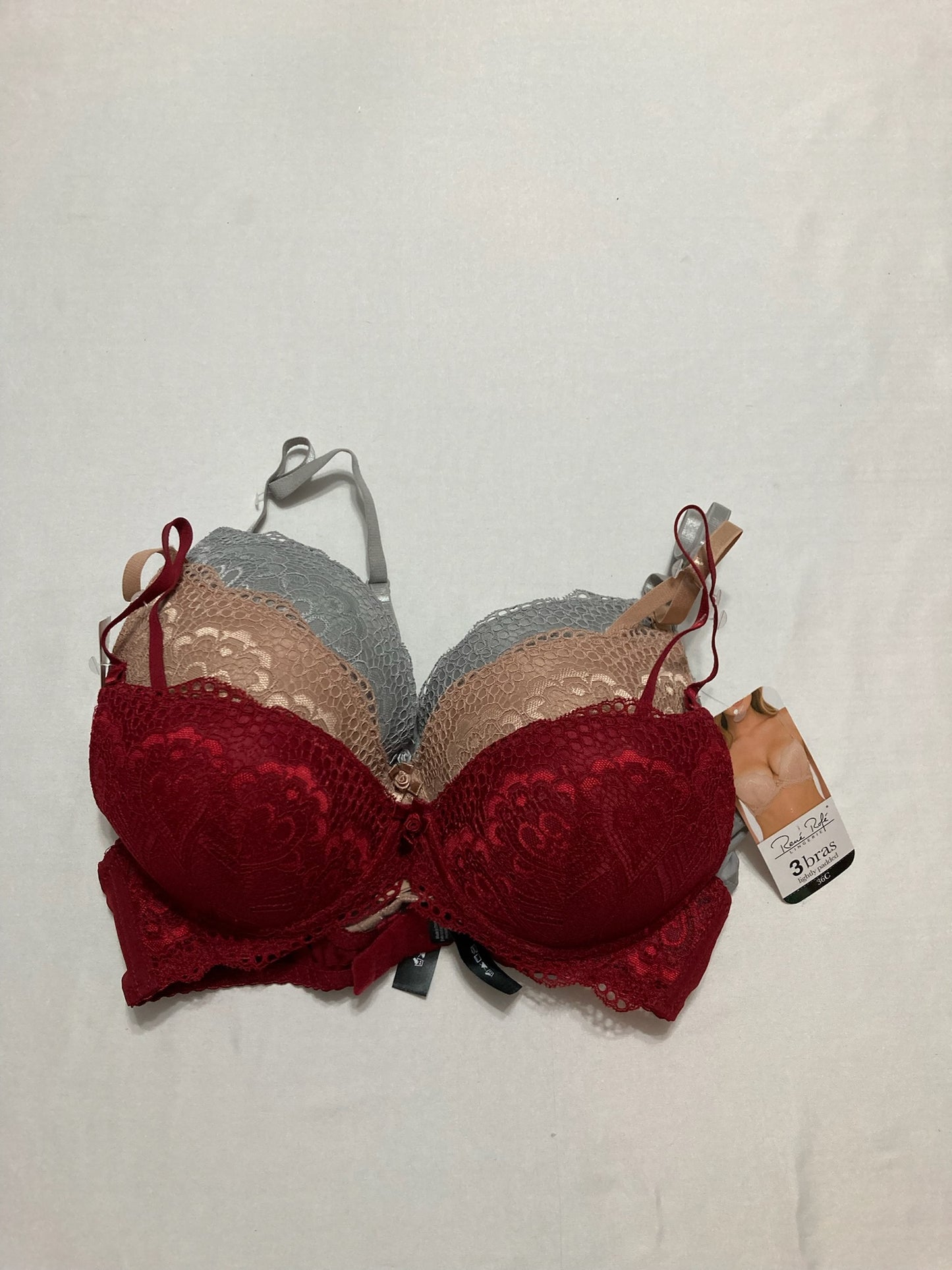 Rene Rofe 3 Pack Floral Underwire Value Pack Bras Multicolor 36C